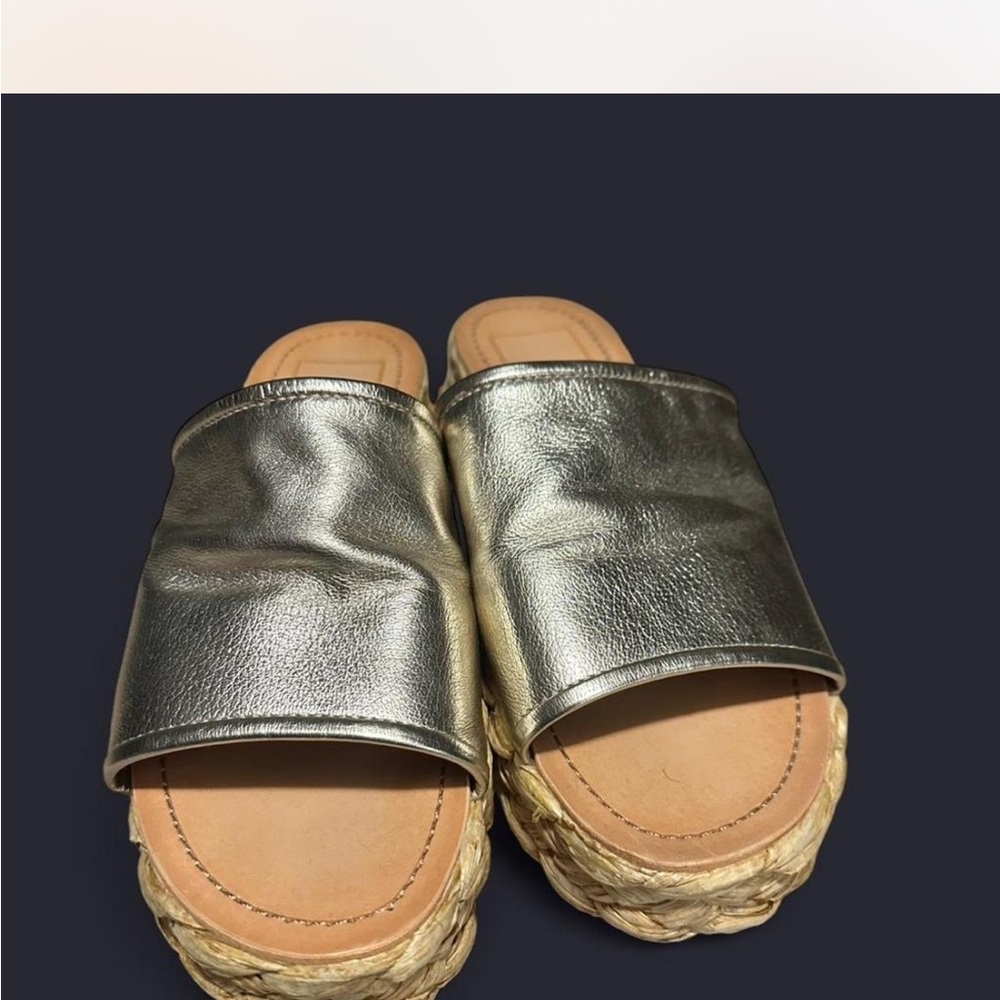 Dolce Vita Silver Metallic Slide Espadrille Wedge - Picture 4 of 4